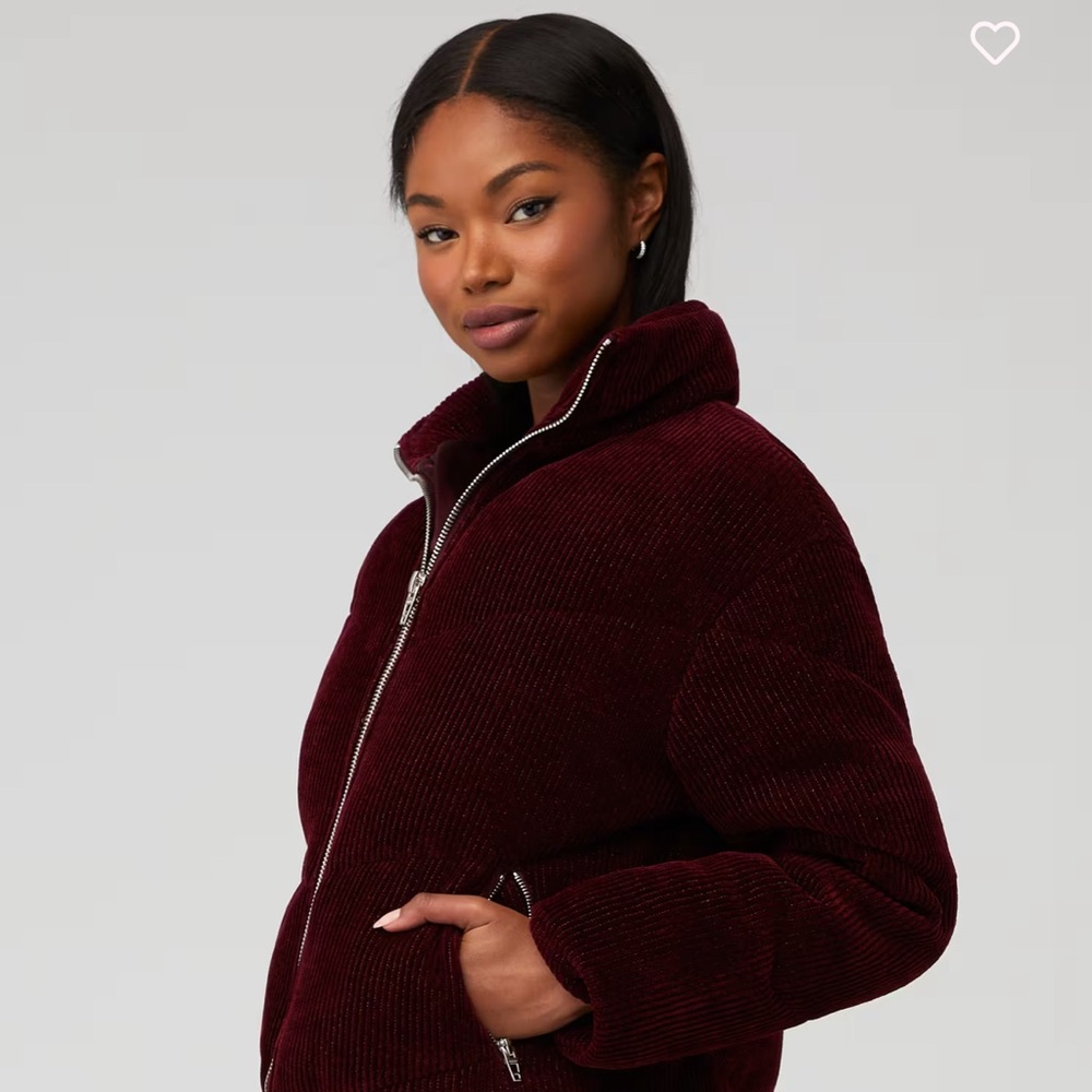 Blank NYC Burgundy Corduroy Puffer Jacket
